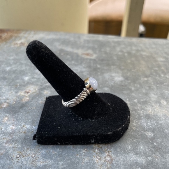 Sundance Rainbow Moonstone Ring w/ Sterling Silver braided band Size 6.5 - Picture 4 of 7